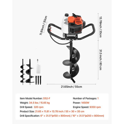 52cc Gas Post Hole Digger Kit