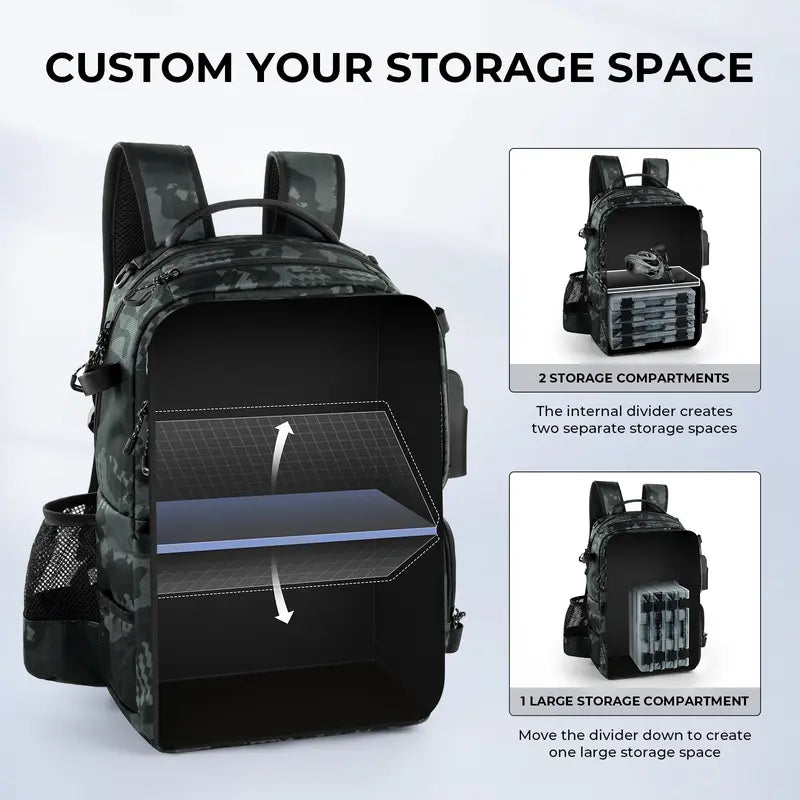 50L Fishing Tackle Backpack | Muted