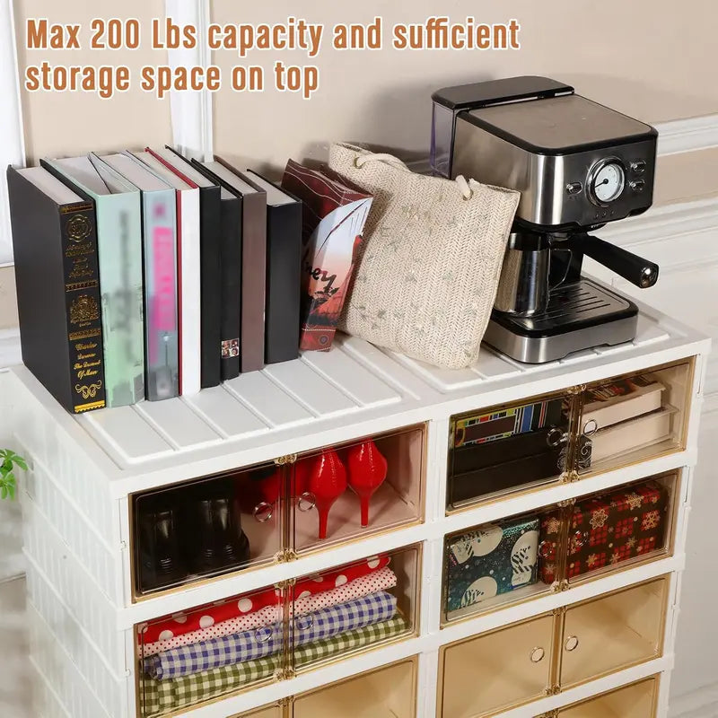 9-Tier Foldable Shoe Organizer with Clear Doors – Holds 18 Pairs, Wheeled, Tool-Free Assembly