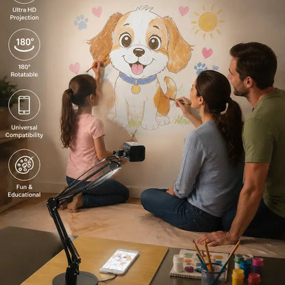 Art Tracing Projector with 360° Flexible Arm – Wireless, USB-C, 5G Dual-Band