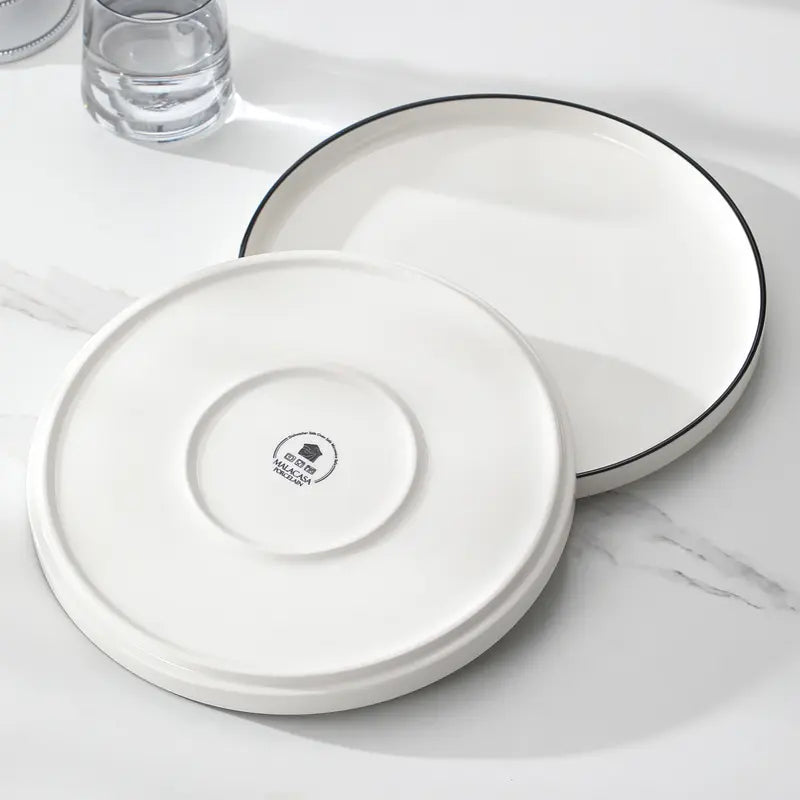 MALACASA LEAH Series Porcelain Dinnerware Set – Lead-Free, Chip-Resistant, Microwave & Dishwasher Safe | 12–24 Piece for 4–6