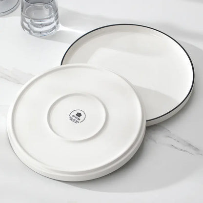 MALACASA LEAH Series Porcelain Dinnerware Set – Lead-Free, Chip-Resistant, Microwave & Dishwasher Safe | 12–24 Piece for 4–6