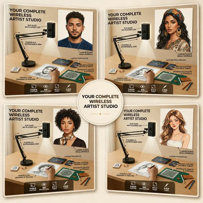 Art Tracing Projector with 360° Flexible Arm – Wireless, USB-C, 5G Dual-Band