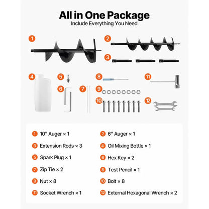 52cc Gas Post Hole Digger Kit