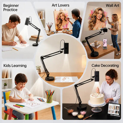Art Tracing Projector with 360° Flexible Arm – Wireless, USB-C, 5G Dual-Band