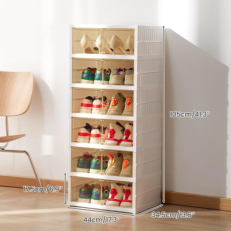 9-Tier Foldable Shoe Organizer with Clear Doors – Holds 18 Pairs, Wheeled, Tool-Free Assembly