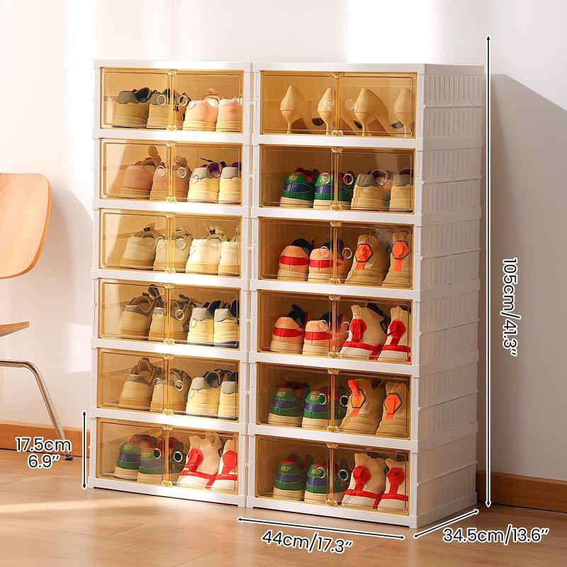 9-Tier Foldable Shoe Organizer with Clear Doors – Holds 18 Pairs, Wheeled, Tool-Free Assembly