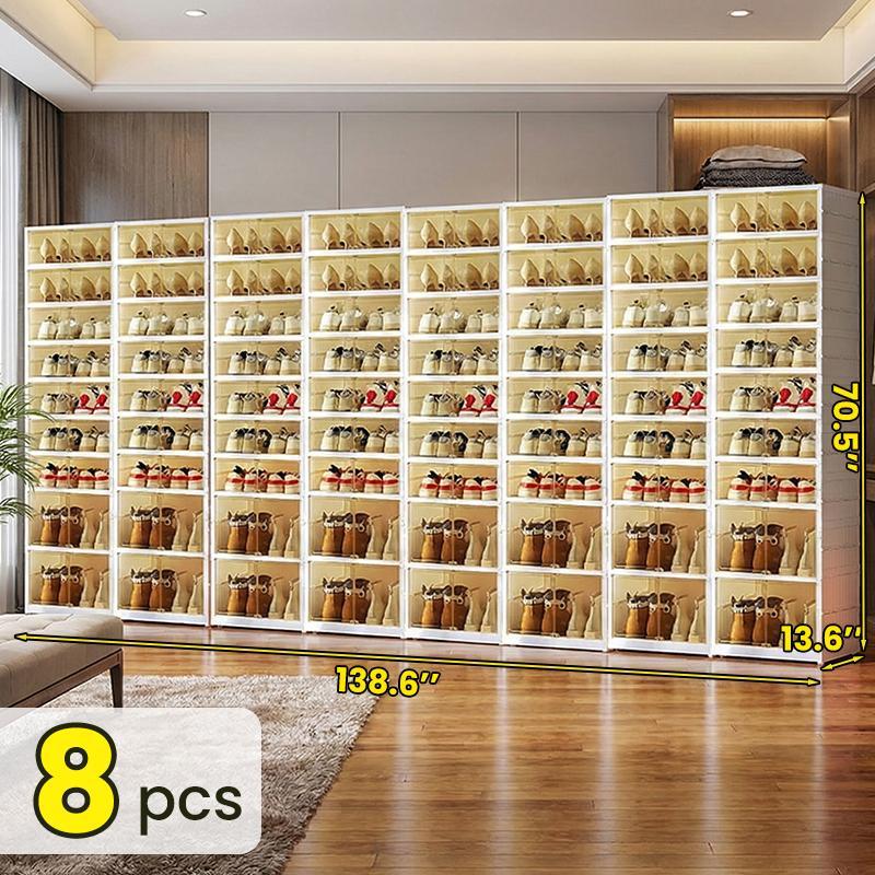 9-Tier Foldable Shoe Organizer with Clear Doors – Holds 18 Pairs, Wheeled, Tool-Free Assembly