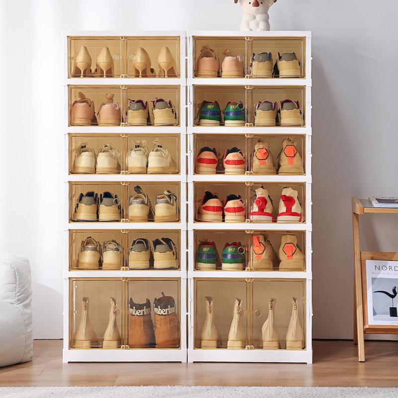 9-Tier Foldable Shoe Organizer with Clear Doors – Holds 18 Pairs, Wheeled, Tool-Free Assembly