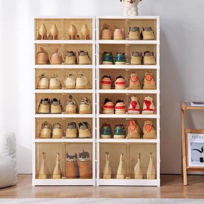 9-Tier Foldable Shoe Organizer with Clear Doors – Holds 18 Pairs, Wheeled, Tool-Free Assembly