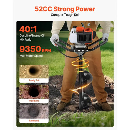 52cc Gas Post Hole Digger Kit